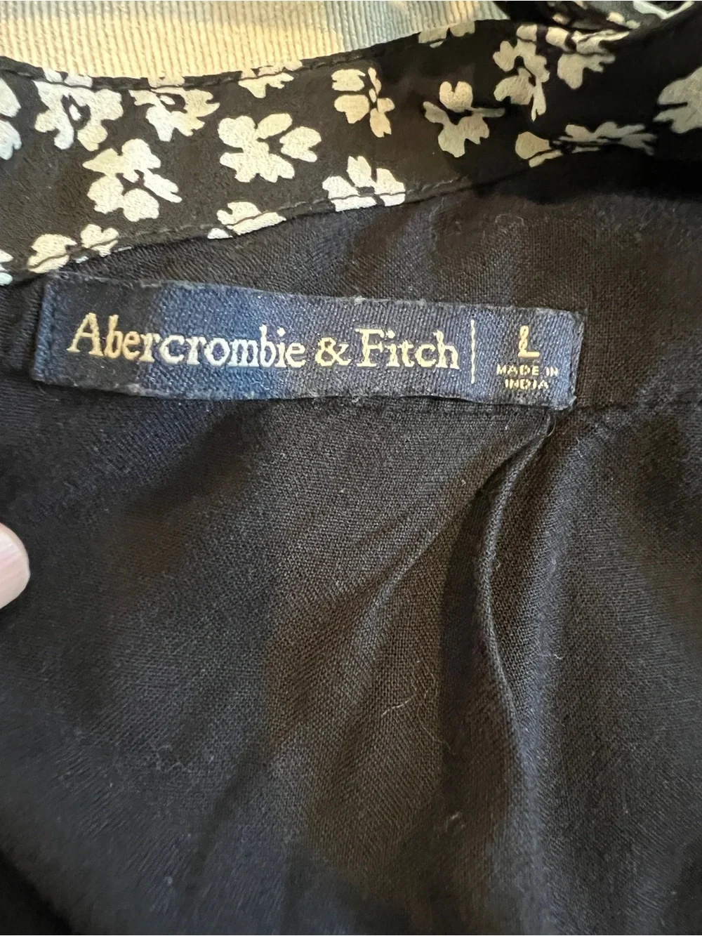 Abercrombie & Fitch Black Floral Maxi Slip Dress